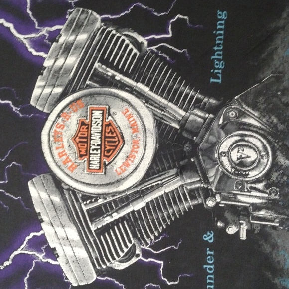 Vintage Harley Davidson thunder & lighting t shirt - Picture 9 of 13